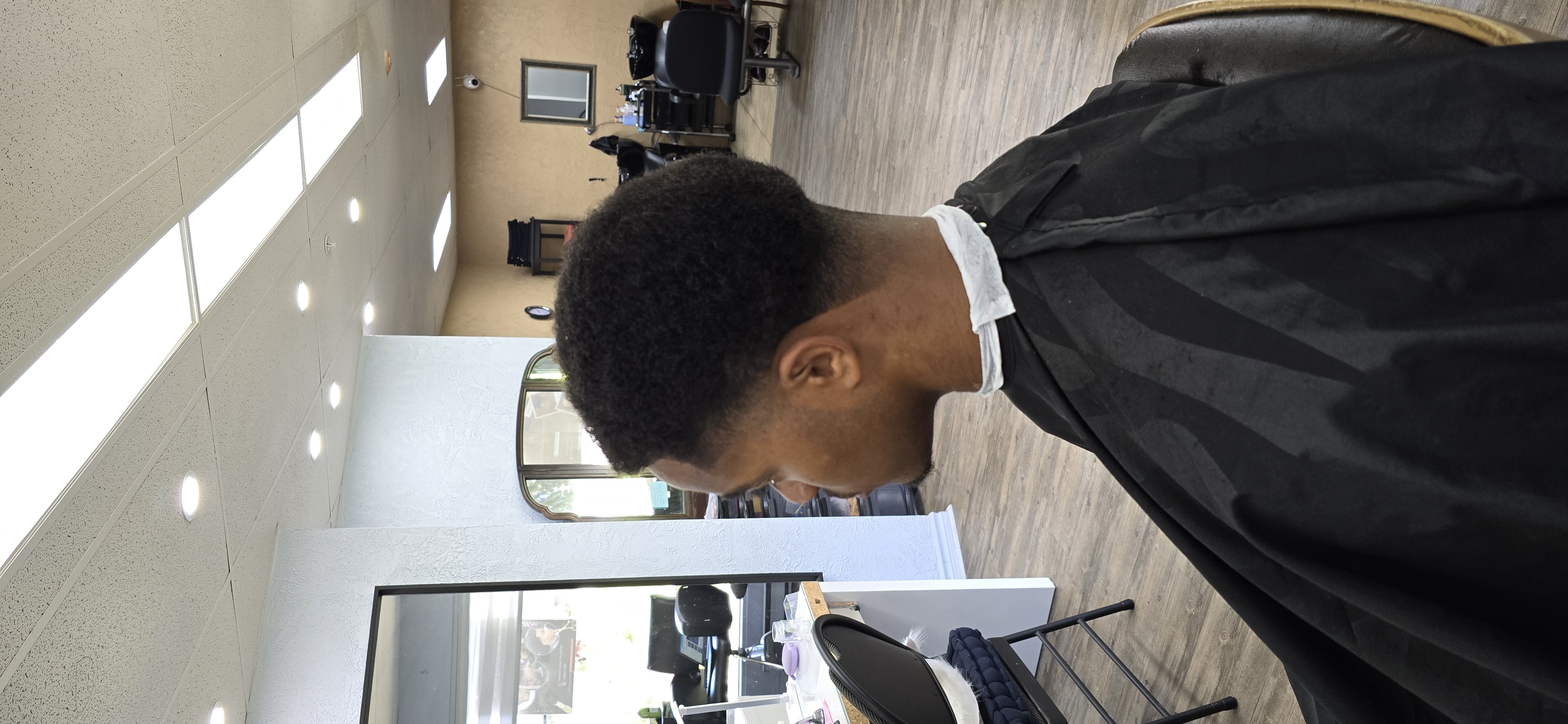 Barber working